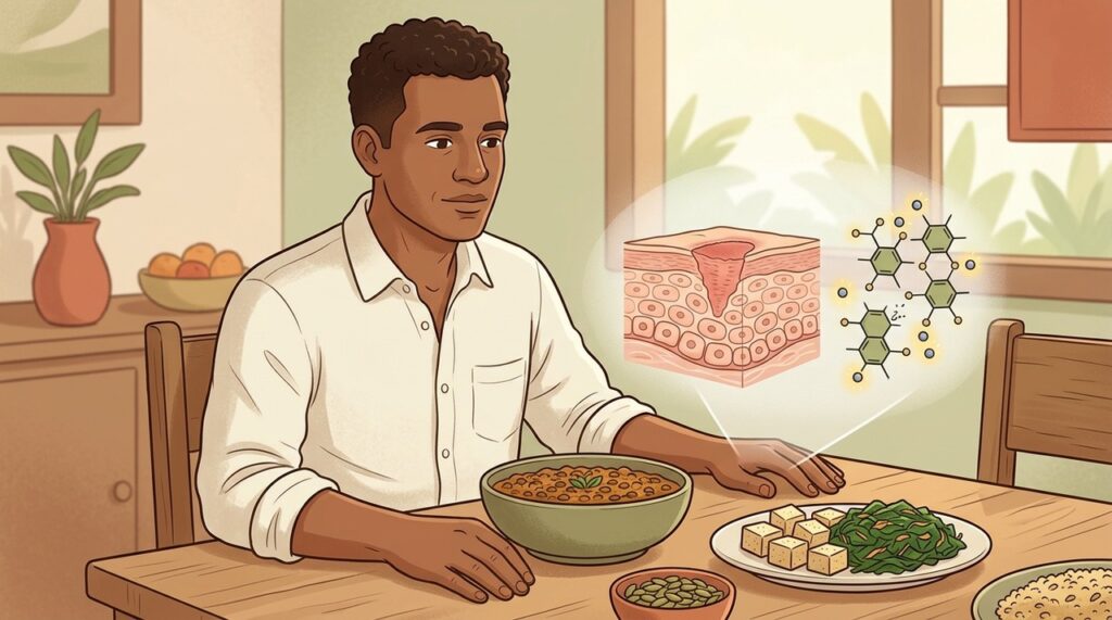 Fitatos podem reduzir a absorção do zinco presente em alimentos vegetais.