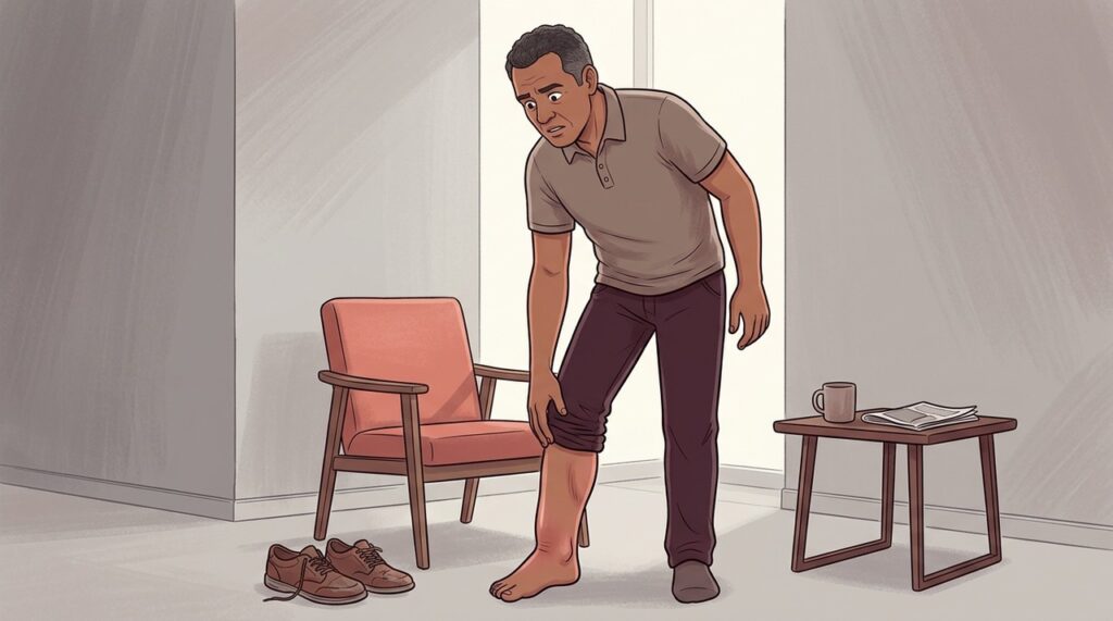 Dor, calor e aumento de volume unilateral podem acompanhar uma trombose venosa profunda.