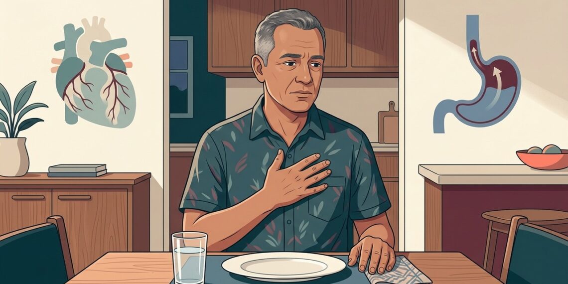 Dor no peito recorrente quando a avaliação cardiológica e gastroenterológica é recomendada