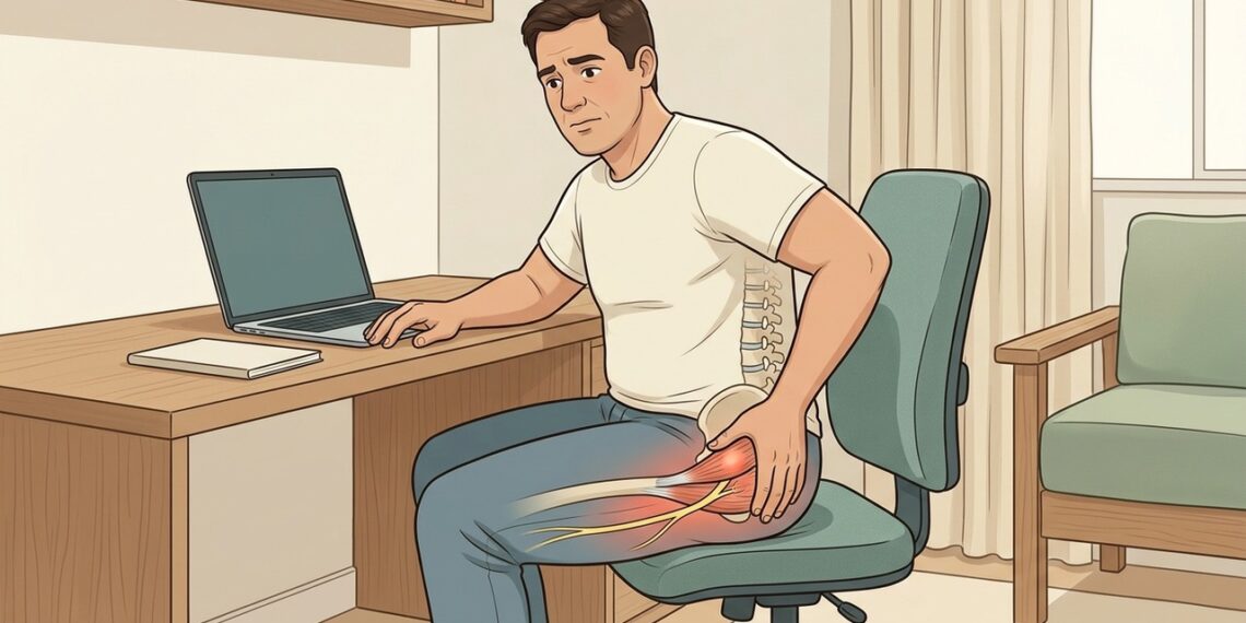 Ficar muitas horas sentado pode encurtar o piriforme e favorecer uma dor que muitos confundem com problema de coluna