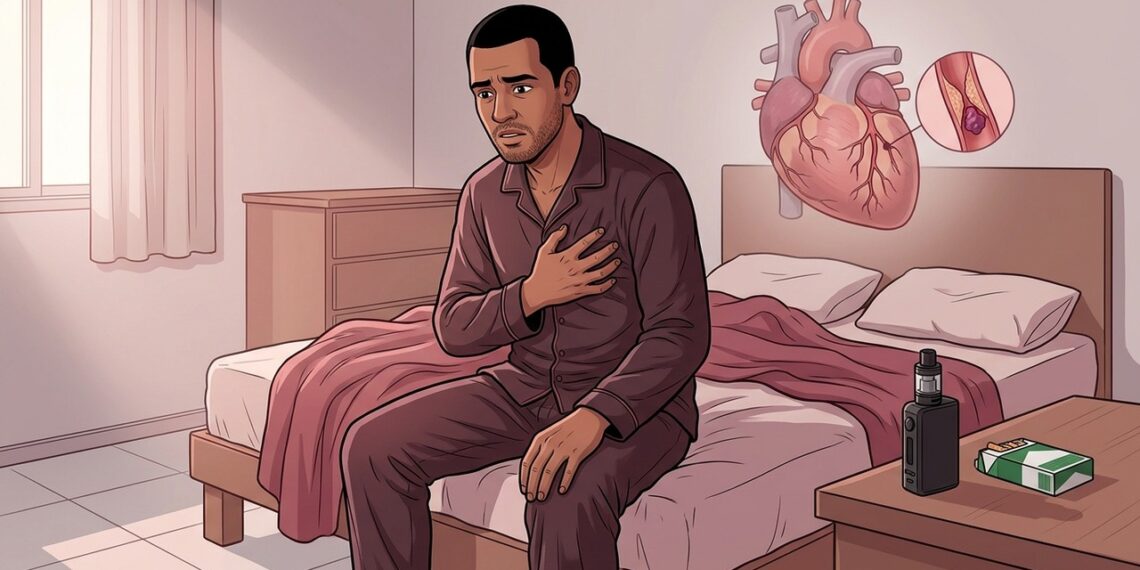 O infarto em pessoas jovens não se deve apenas ao colesterol alto, mas também ao cigarro e ao vape, que deixam o sangue mais propenso a formar coágulos