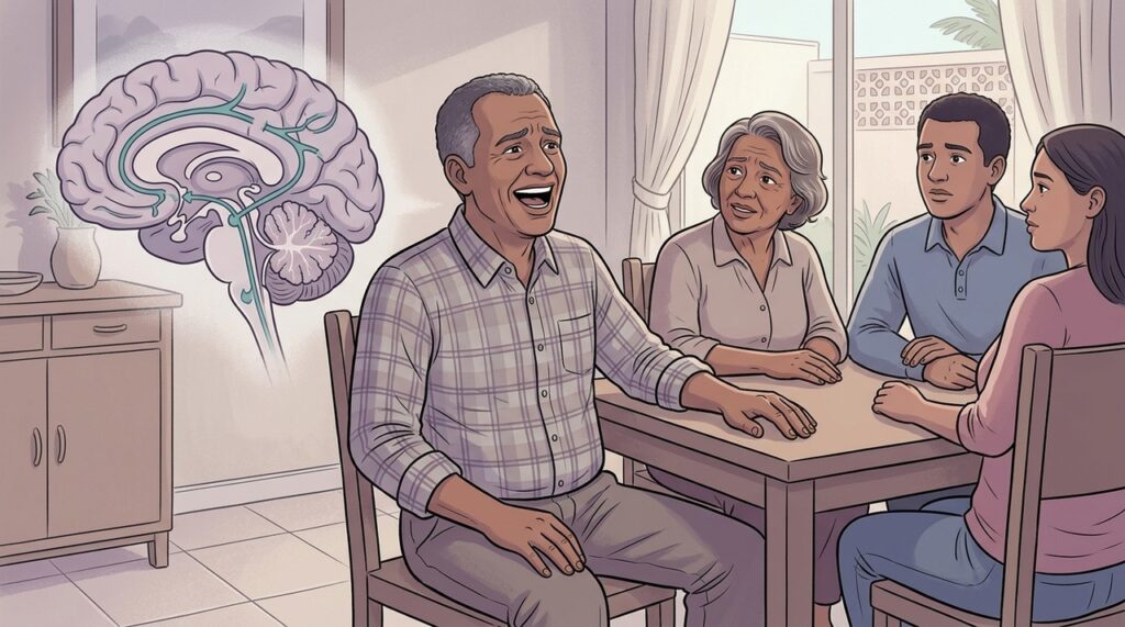 Choro súbito sem tristeza real pode ocorrer no afeto pseudobulbar.