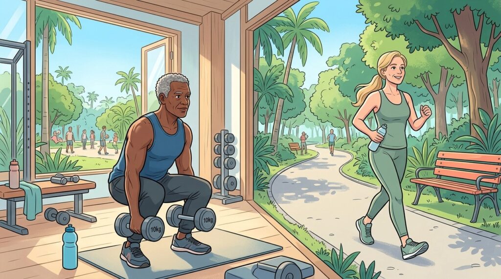 Para emagrecer preservando músculos, caminhada e musculação funcionam melhor quando combinadas.