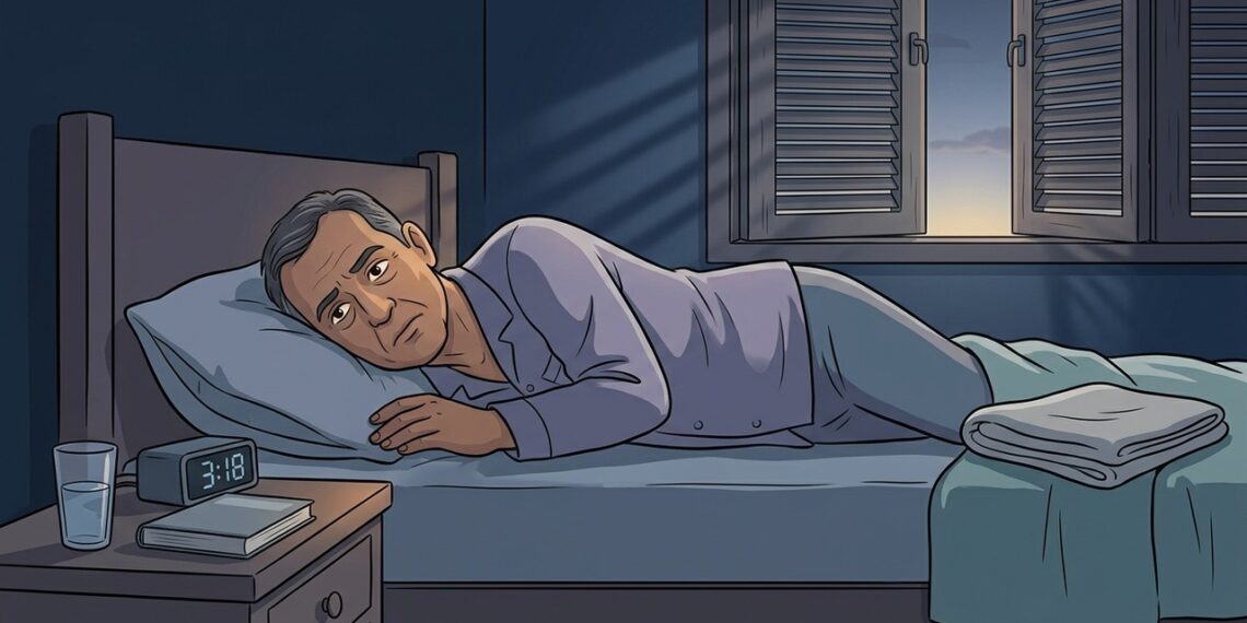 Dormir bem no início da noite e acordar às 3 da manhã sem conseguir voltar é um padrão típico da insônia de manutenção