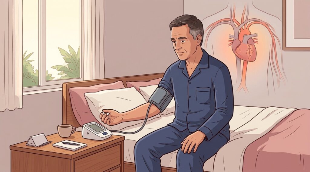 Ritmo circadiano e cortisol ajudam a explicar o pico matinal da pressão.