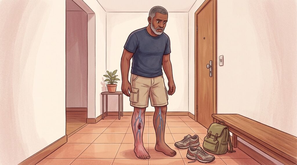 Trombose é uma possibilidade, mas infecção, lesão e linfedema também podem causar edema unilateral.