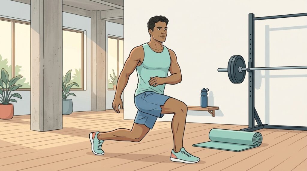 Após o treino, alongamento suave favorece flexibilidade e uma volta à calma.