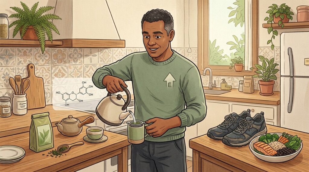 O efeito metabólico do chá verde existe, mas costuma ser pequeno e transitório.