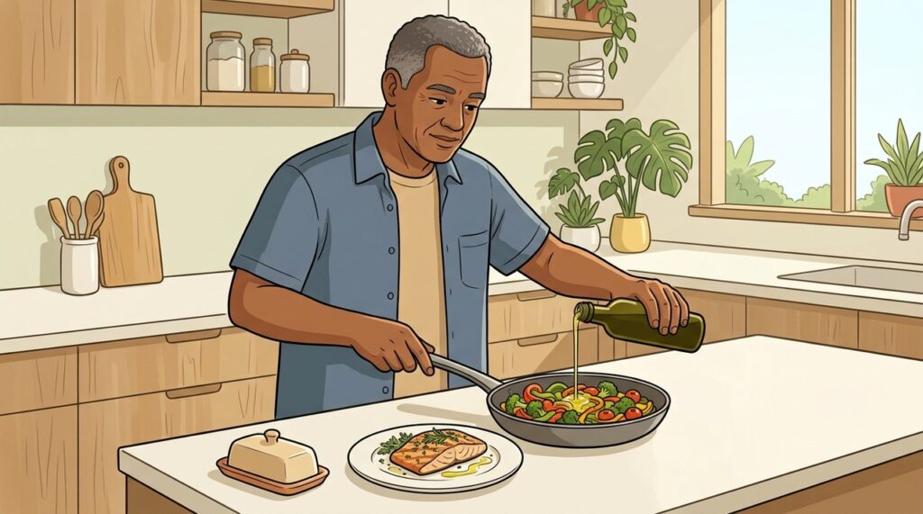 Azeite deve substituir outras gorduras, sem aumentar as calorias totais.