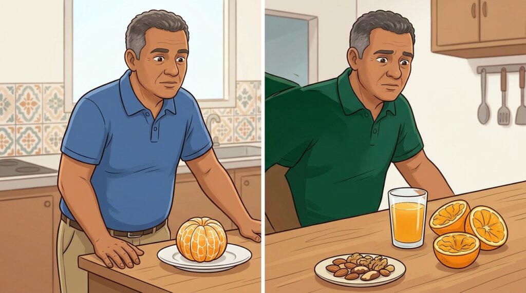 Fibras e estrutura da laranja inteira tornam a absorção dos açúcares mais gradual.