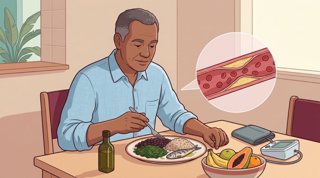 Alimentação não limpa placas, mas pode desacelerar fatores que favorecem a aterosclerose.