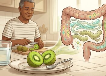 Qual é a fruta que auxilia a saúde do intestino e ajuda a prevenir a constipação crônica?