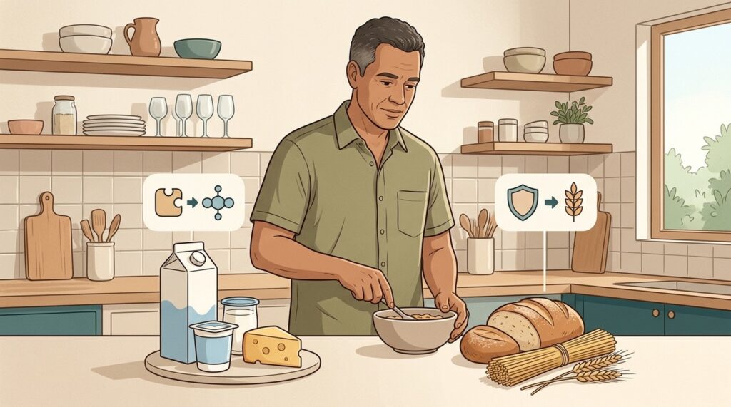 Sintomas digestivos semelhantes podem esconder intolerância à lactose ou doença celíaca.