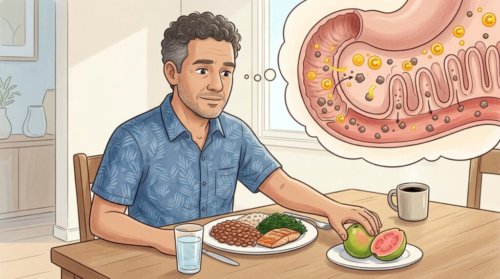 Combinar ferro com vitamina C pode melhorar a absorção e favorecer a prevenção da anemia.