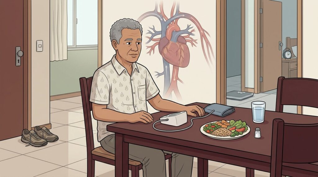 Sódio, alimentação, exercício, peso, álcool e sono influenciam o controle da hipertensão.