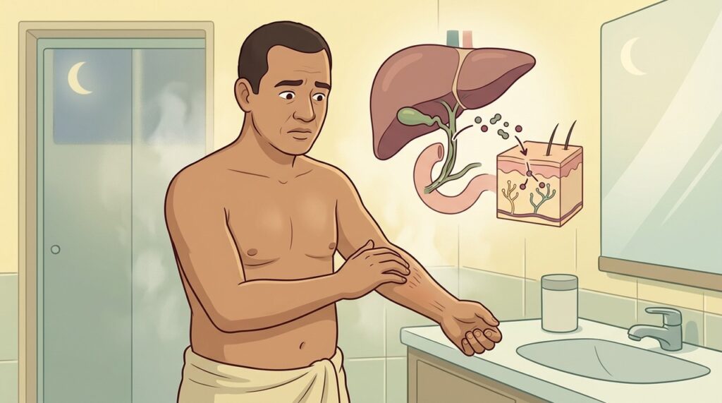 Prurido que piora à noite merece investigação quando não há causa dermatológica clara.