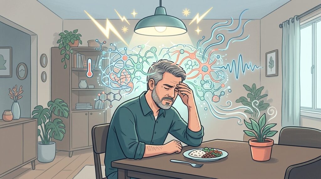 Na enxaqueca, a hipersensibilidade neural pode pesar mais que alimentos específicos como gatilho.