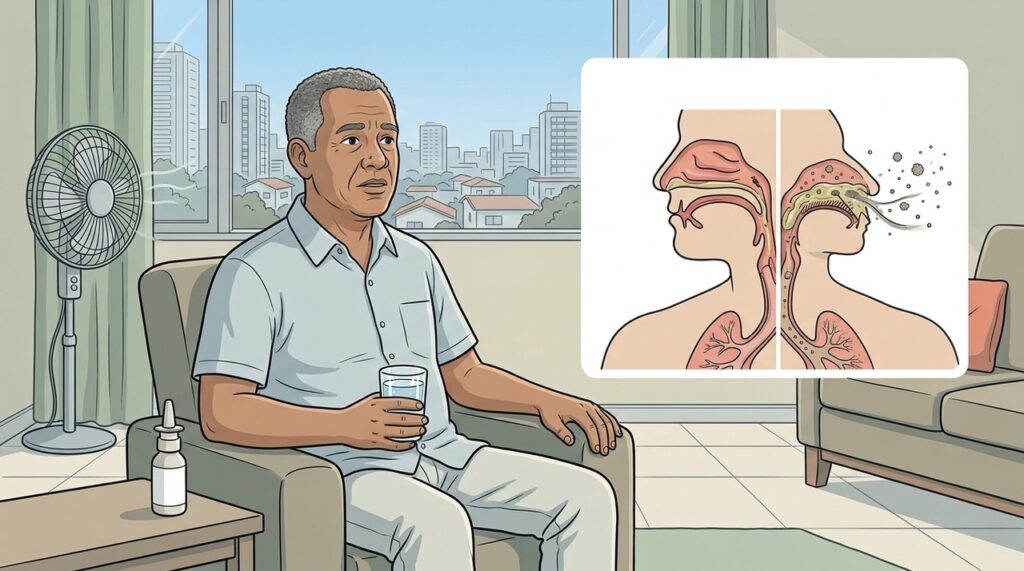 Estiagem e poluição podem piorar rinite, asma e outros sintomas respiratórios.