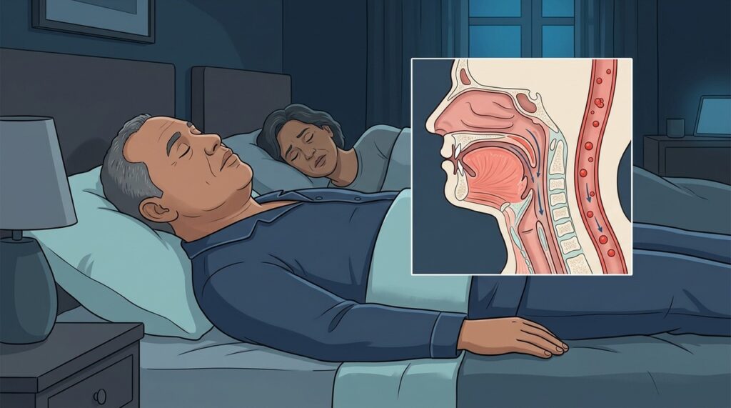 Pausas respiratórias noturnas fragmentam o sono e reduzem a oxigenação do organismo.