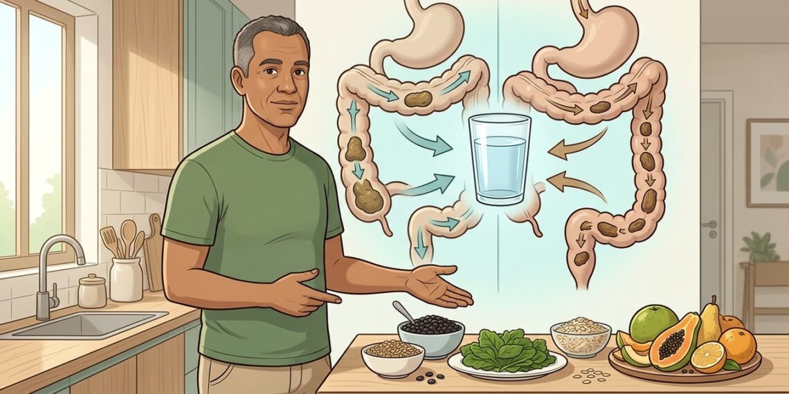Comer fibras e continuar com prisão de ventre pode ter relação com pouca ingestão de água
