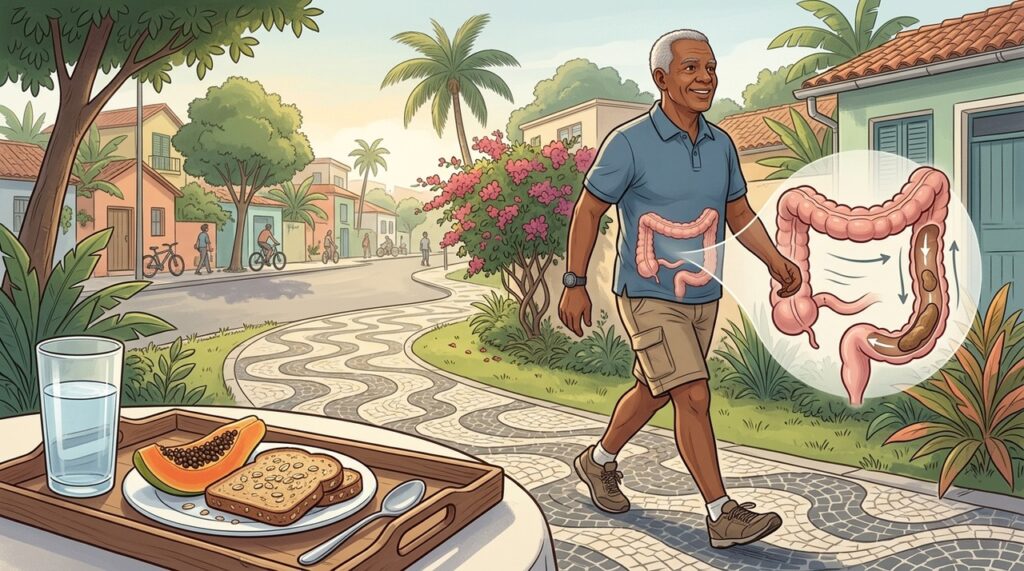 Constipação crônica costuma melhorar quando hidratação, fibras e rotina trabalham juntas.