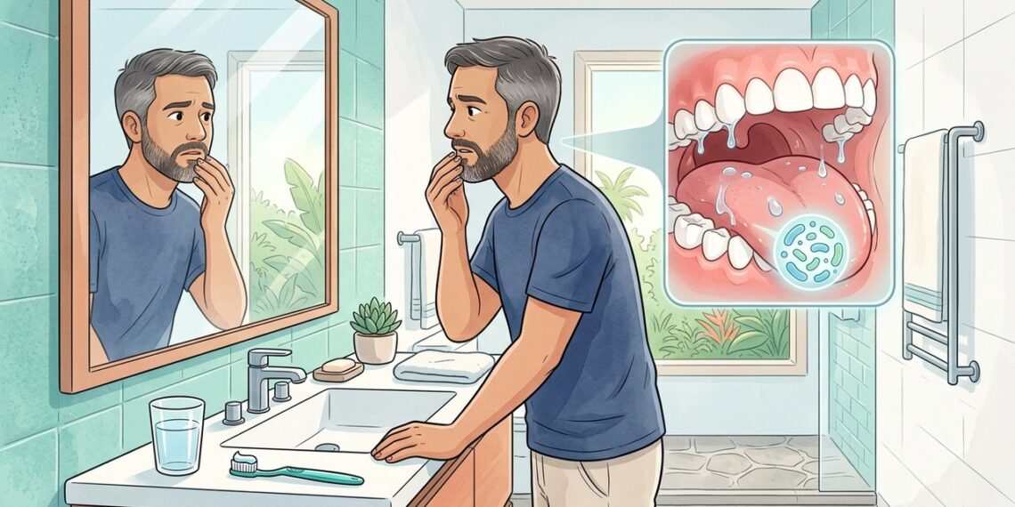 A boca seca pode estar por trás do mau hálito, mesmo com boa escovação. Entenda como a saliva controla bactérias e o que ajuda a reduzir o cheiro.
