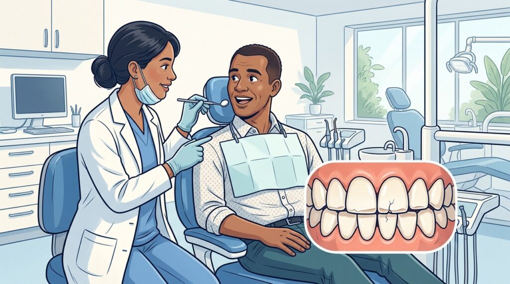 O dentista pode identificar desgaste do bruxismo antes de surgirem sintomas evidentes.