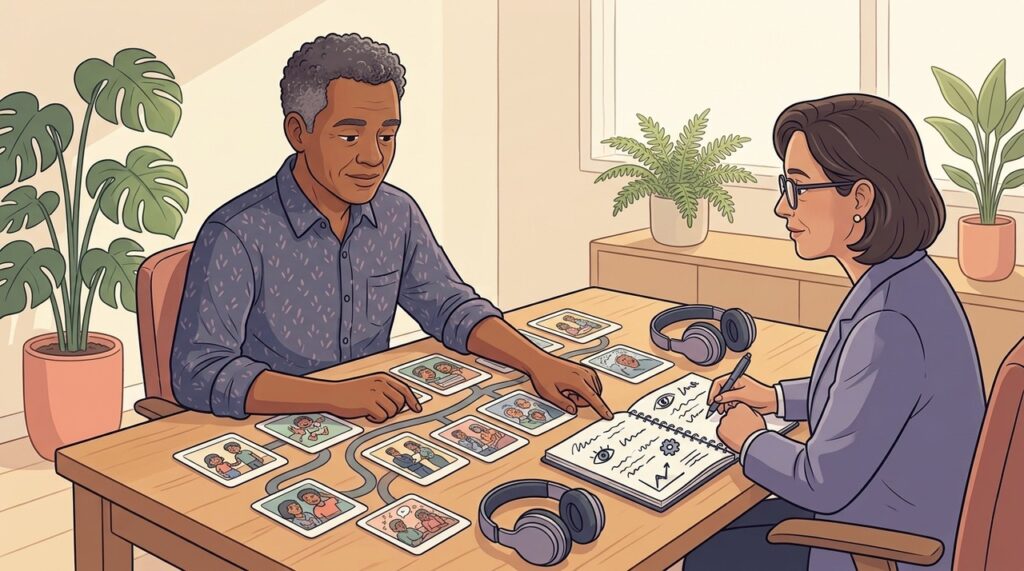 Comunicação, rotina, sensorialidade e história ajudam a orientar a avaliação tardia.