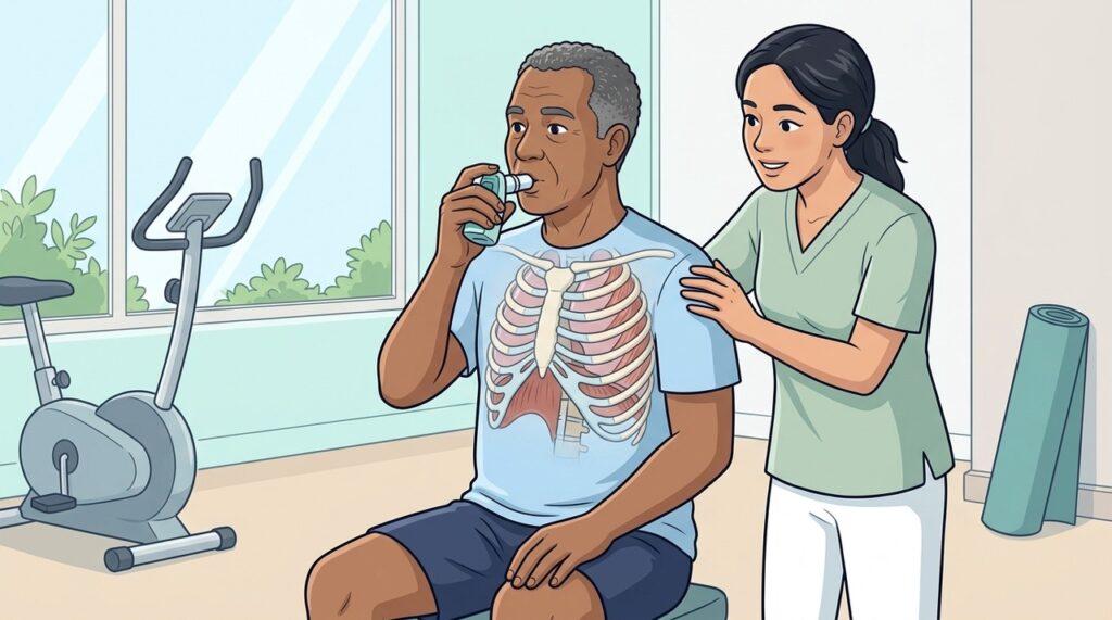 Treino inspiratório com resistência aumenta a força muscular e a tolerância ao esforço.