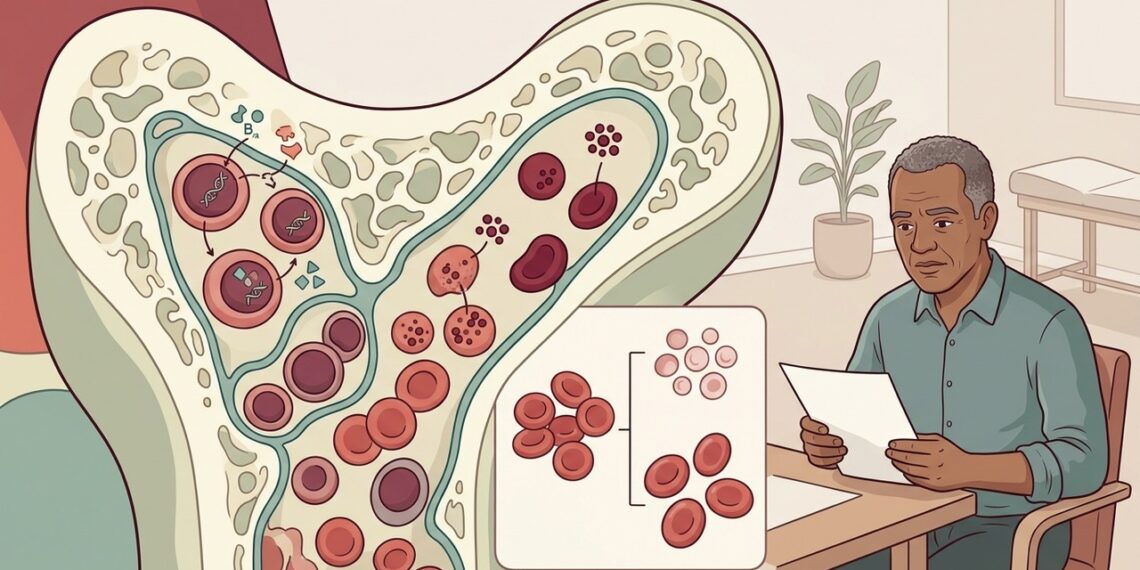 A anemia não se deve apenas à falta de ferro, mas também à carência de vitamina B12 e ácido fólico, que atuam na formação das células vermelhas do sangue