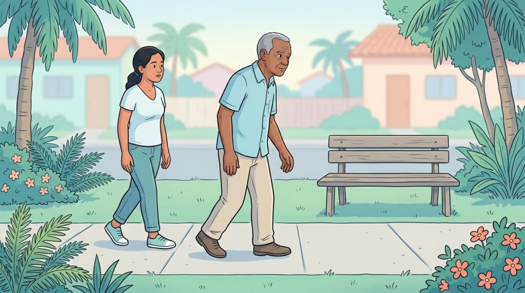 O Parkinson pode alterar a marcha mesmo quando o tremor ainda não apareceu.