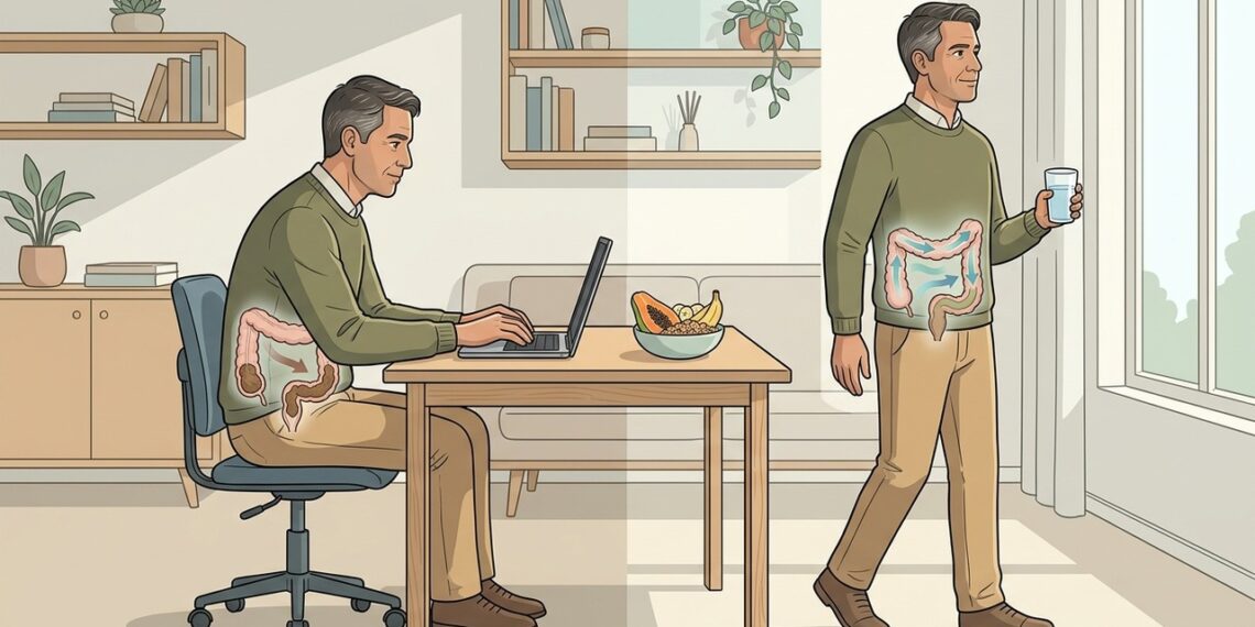 A prisão de ventre constante e persistente não se deve apenas à baixa ingestão de fibras, mas sim à hidratação insuficiente e à motilidade intestinal reduzida