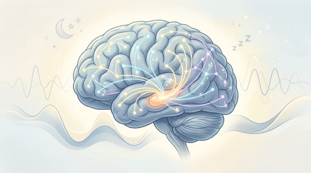 O sono adequado contribui para a consolidação da memória e a recuperação cerebral.