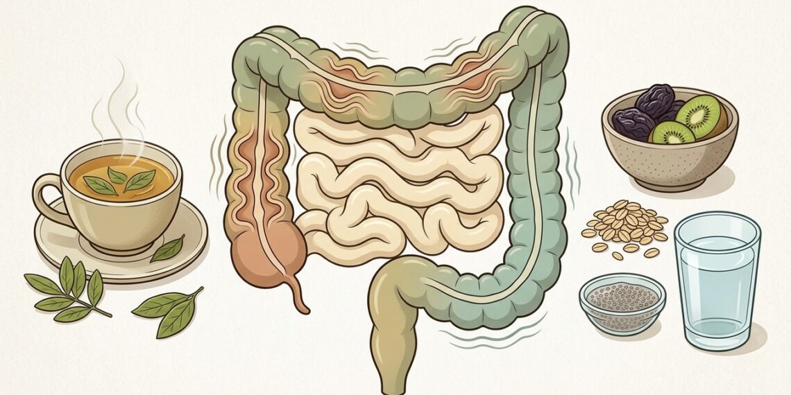O melhor chá para ajudar o intestino a funcionar e aliviar o desconforto da prisão de ventre
