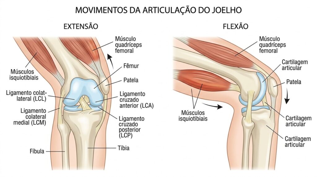 Movimentar o joelho de forma leve pode ajudar a reduzir a rigidez e preservar a função da articulação.