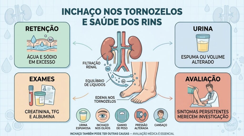 Retenção, alterações urinárias, exames e avaliação ajudam a investigar possível alteração renal.