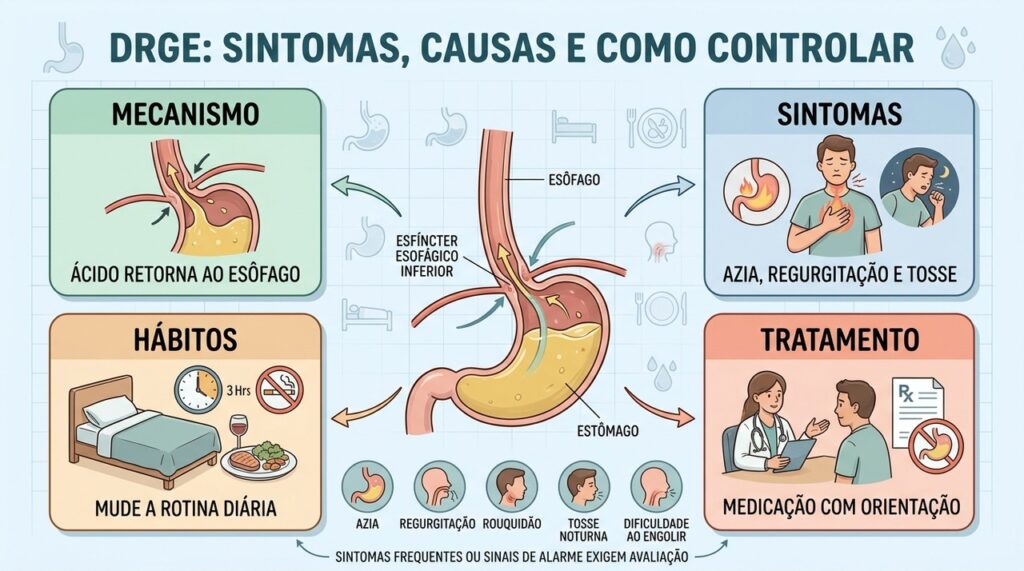 Mecanismo, sintomas, hábitos e tratamento ajudam a compreender e controlar a DRGE.