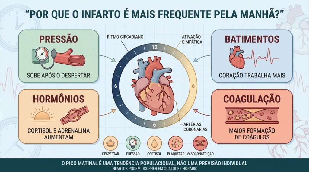 Pressão, batimentos, hormônios e coagulação se intensificam nas primeiras horas após despertar.
