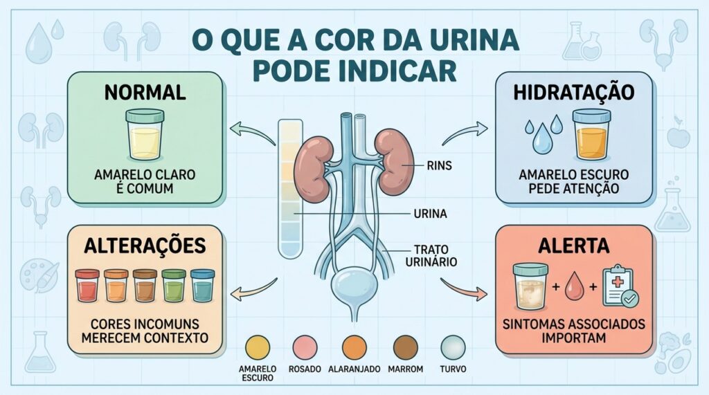 Da urina clara à turva, cada tonalidade pode trazer pistas diferentes.