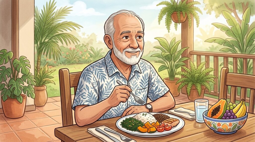 Uma alimentação simples e predominantemente vegetal pode acompanhar um envelhecimento mais saudável.