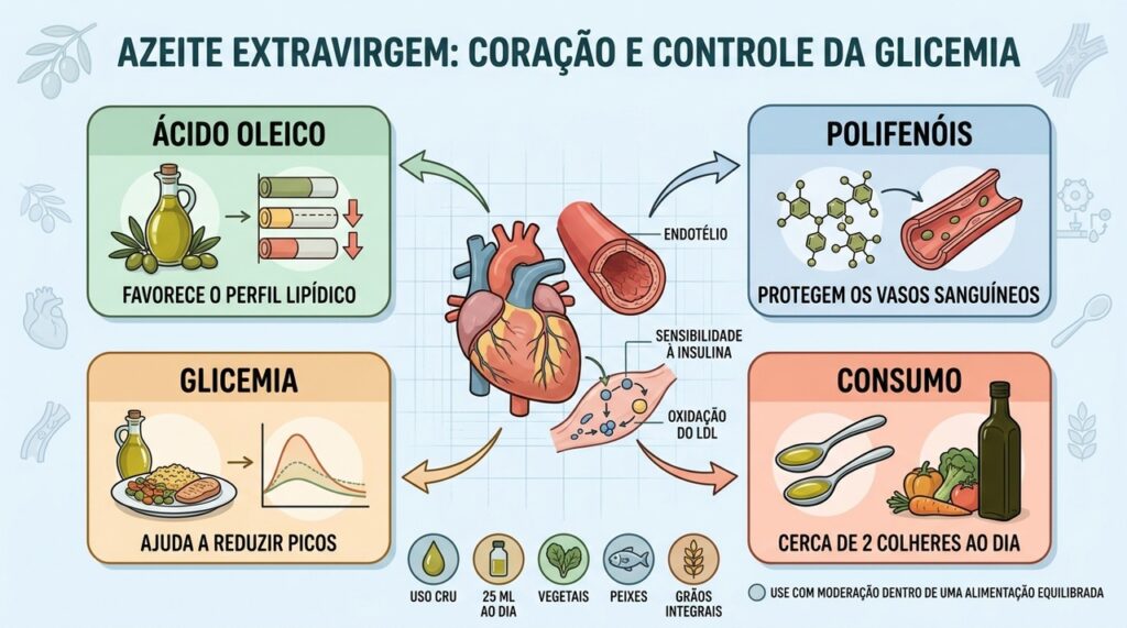 Ácido oleico, polifenóis e consumo moderado ajudam na proteção cardiovascular e metabólica.