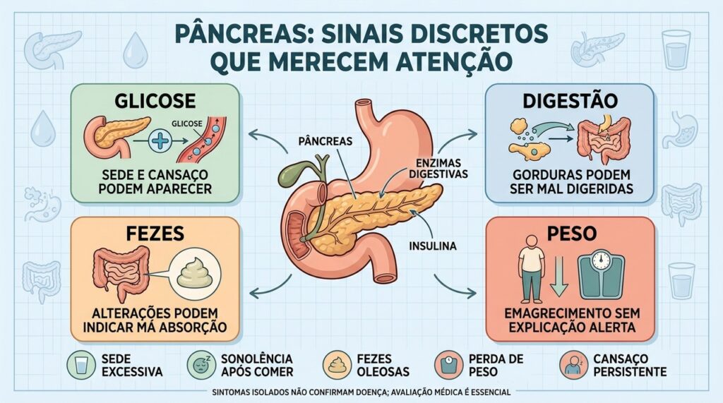 Glicose, digestão, fezes e peso ajudam a reconhecer alterações que exigem avaliação médica.