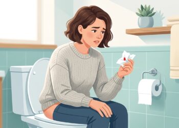 Sangue vermelho no papel após evacuar pode ocorrer com hemorroidas, especialmente quando há esforço ou prisão de ventre.