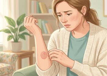 Manchas redondas que coçam e descamam podem exigir avaliação para diferenciar eczema numular de micose.
