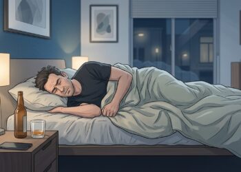 O álcool pode facilitar o sono no início, mas deixar o descanso mais fragmentado durante a noite.