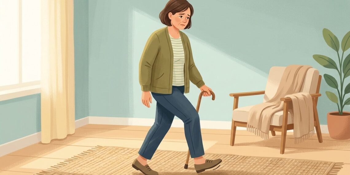 Arrastar a ponta do pé e tropeçar com frequência pode indicar fraqueza para levantar o pé.