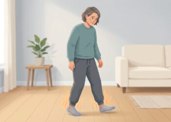 Dormência ou queimação nos pés com piora do equilíbrio pode estar relacionada à neuropatia periférica.