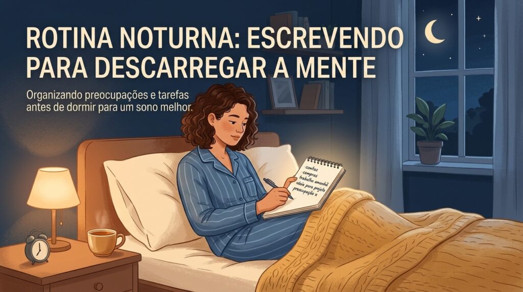 Anotar preocupações e pendências antes de deitar pode ajudar a reduzir a atividade mental na hora de dormir.