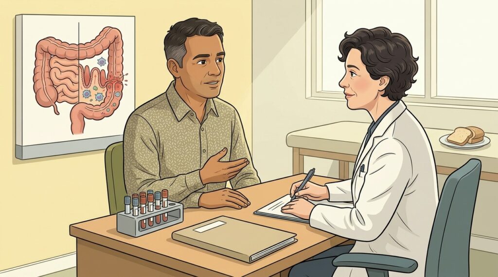 Exames de sangue e biópsia ajudam a distinguir doença celíaca de sensibilidade.