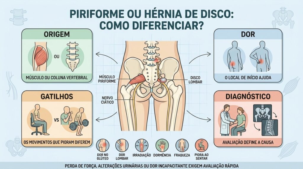 Origem, início da dor, gatilhos e exames ajudam a diferenciar as duas condições.